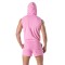 TOF Zipped Sleeveless Hoody Pink/Weiss