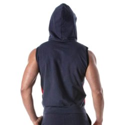 TOF Zipped Sleeveless Hoody Blau / Rot