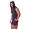 TOF Zipped Sleeveless Hoody Blau / Rot