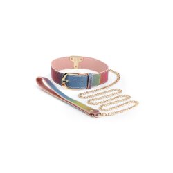 SPECTRA Bondage Collar &amp; Leash Rainbow Halsband mit...