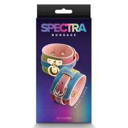 SPECTRA Bondage Wrist Cuffs Rainbow Handfesseln PU-Leder