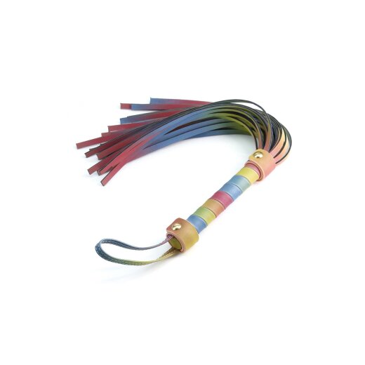 SPECTRA Bondage Flogger Rainbow PU-Leder