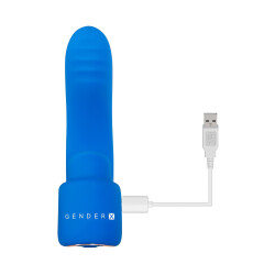 GENDER X Flick It Fingervibrator mit Klitoris-Stimulation Blau