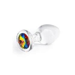 NS NOVELTIES Anal-Plug aus Glas mit rundem Rainbow Stein...