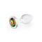 NS NOVELTIES Anal-Plug aus Glas mit rundem Rainbow Stein Small