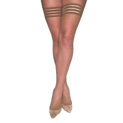 KIXIES Samantha Netz-Overknees Rutschfest Beige