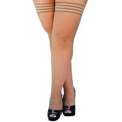 KIXIES Samantha Netz-Overknees Rutschfest Beige