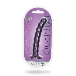 OUCH Beaded G-Spot Dildo 16,5 cm Metallic-Violett