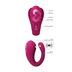 VIVE Yoko Triple Action Vibrator mit Druckwellenstimulation Pink