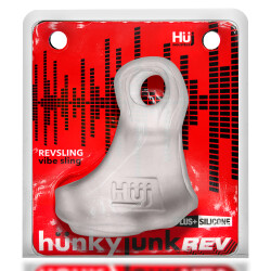 H&Uuml;NKYJUNK Revsling Penis- &amp; Hodenzieher mit Vibration Clear Ice