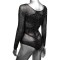 CALEXOTICS Radiance Long Sleeve Bodysuit One Size Schwarz