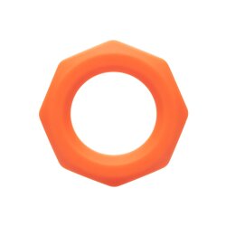 CALEXOTICS Alpha Sexagon Penisring aus Fl&uuml;ssigsilikon Orange