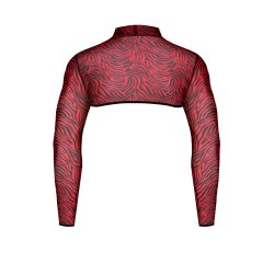 REGNES FETISH PLANET Crop Top mit Animal-Print Schwarz/Rot