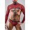 REGNES FETISH PLANET Crop Top mit Animal-Print Schwarz/Rot