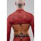 REGNES FETISH PLANET Crop Top mit Animal-Print Schwarz/Rot