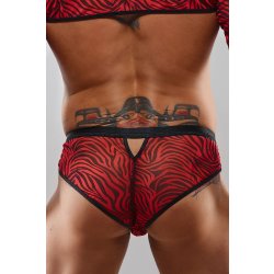 REGNES FETISH PLANET Brazilian Brief mit Animal-Print Schwarz/Rot