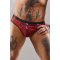 REGNES FETISH PLANET Brazilian Brief mit Animal-Print Schwarz/Rot