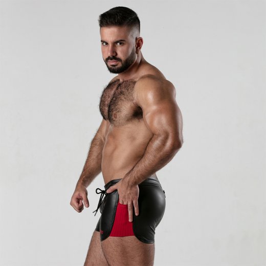 LOCKER GEAR Backroom 3 Way Zipper Shorts Schwarz/Rot