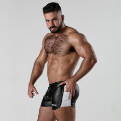 LOCKER GEAR Backroom 3 Way Zipper Shorts Schwarz/Weiss