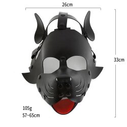 KIOTOS Puppy Maske aus Kunstleder Schwarz