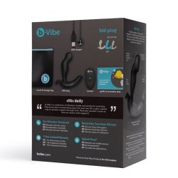 B-VIBE 360&deg; Plug Prostata-Massager mit Vibration, Rotation &amp; Fernbedienung Schwarz