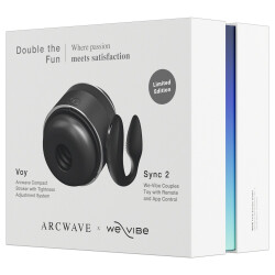 ARCWAVE Double The Fun Geschenkset Voy Masturbator &amp; Sync 2 Paarvibrator Schwarz