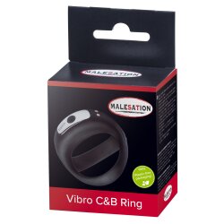 MALESATION Vibro C&amp;B Penis- und Hodenring aus Silikon Schwarz