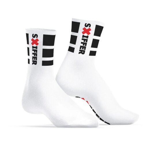 SNEAKXX Fetish Sport Socken SNIFFER Weiss/Schwarz One Size