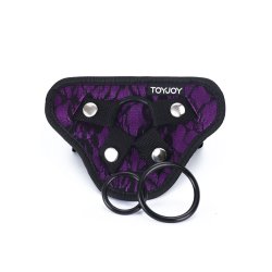 TOY JOY GET REAL Strap-On Lace Harness Schwarz/Violett