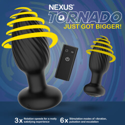 NEXUS Tornado Anal-Plug Medium mit Vibration &amp; Rotation Schwarz