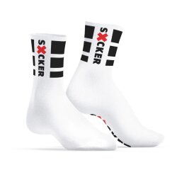 SNEAKXX Fetish Sport Socken SXCKER Weiss/Schwarz One Size