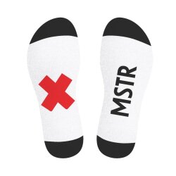 SNEAKXX Fetish Sport Socken MSTR Weiss/Schwarz One Size