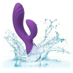 CALEXOTICS Stella &quot;C&quot; Curve Vibrator mit G-Fl&auml;che- &amp; Klitorisstimulation aus Fl&uuml;ssigsilikon Violett