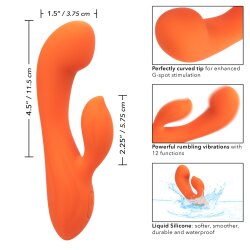 CALEXOTICS Stella Dual &quot;G&quot; Vibrator mit G-Fl&auml;che- &amp; Klitorisstimulation aus Fl&uuml;ssigsilikon Orange