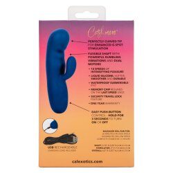 CALEXOTICS Cashmere Silk Duo Vibrator mit G-Fl&auml;che- &amp; Klitorisstimulation aus Fl&uuml;ssigsilikon Blau