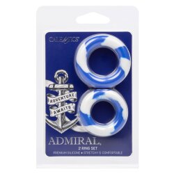 CALEXOTICS Admiral 2 Ring Set aus Silikon Blau/Weiss