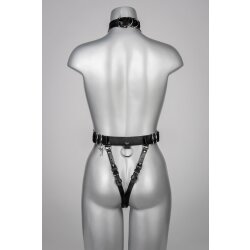VOYEUR X Body Lock aus Leder Schwarz/Silber One Size