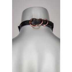 VOYEUR X Halsband Fringe aus Leder Schwarz/Silber One Size