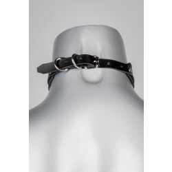 VOYEUR X Halsband Insolence aus Leder Schwarz/Silber One Size