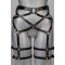 VOYEUR X Garterbelt Infinity aus Leder Schwarz/Silber One Size