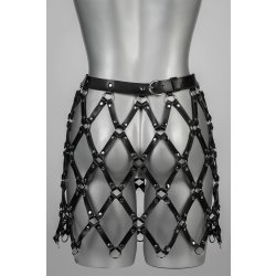 VOYEUR X Skirt Submissive Lang aus Leder Schwarz/Silber...