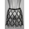 VOYEUR X Skirt Submissive Lang aus Leder Schwarz/Silber One Size