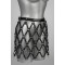 VOYEUR X Skirt Submissive Lang aus Leder Schwarz/Silber One Size