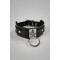 VOYEUR X Halsband Eternity aus Leder Schwarz/Silber One Size