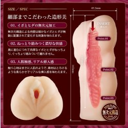 MAGIC EYES Strong Fluffy Wet Vagina Mini Masturbator aus TPE Beige