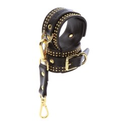 TABOOM Studden Wrist Cuffs Set aus PU-Leder Schwarz &amp; Gold