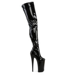 PLEASER Beyond Stiefel Lack Schwarz