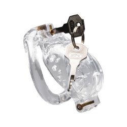 MASTER SERIES Custom Lockdown Penisk&auml;fig aus ABS Kunststoff mit Metalleinheiten Clear