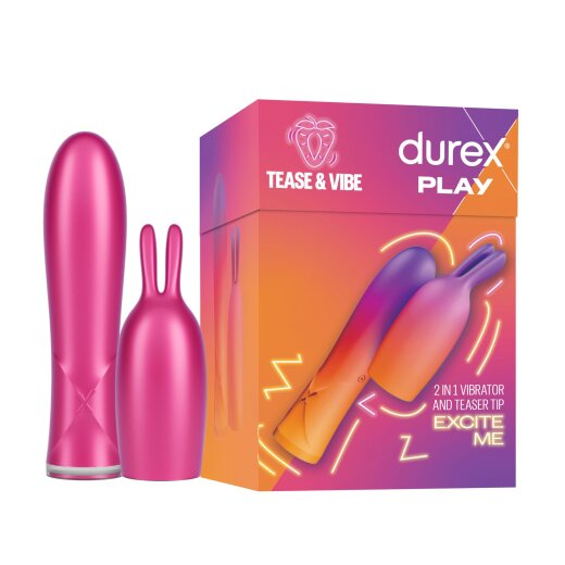 DUREX PLAY Vibrator &quot;Tease &amp; Vibe&quot;  mit Rabbit-Aufsatz Pink