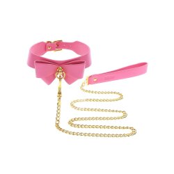 TABOOM Malibu Collection Halsband mit Leine Pink &amp; Gold